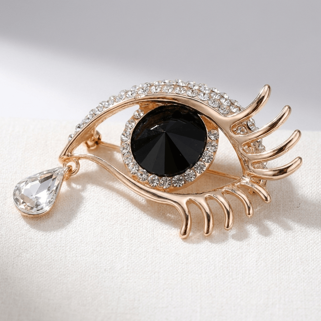 Elegant Teardrop Rhinestone Brooch