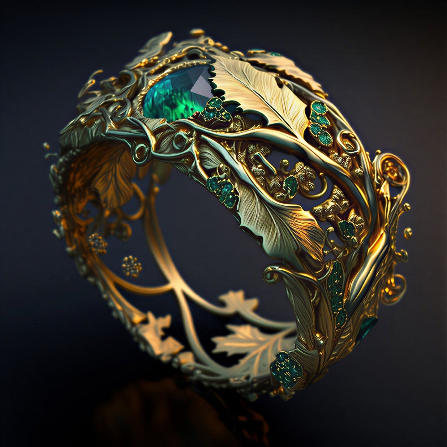 Elegant Gold Hollow Ring