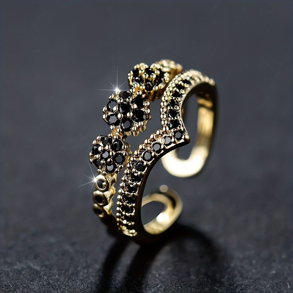 Elegant Double Layer Gold Ring