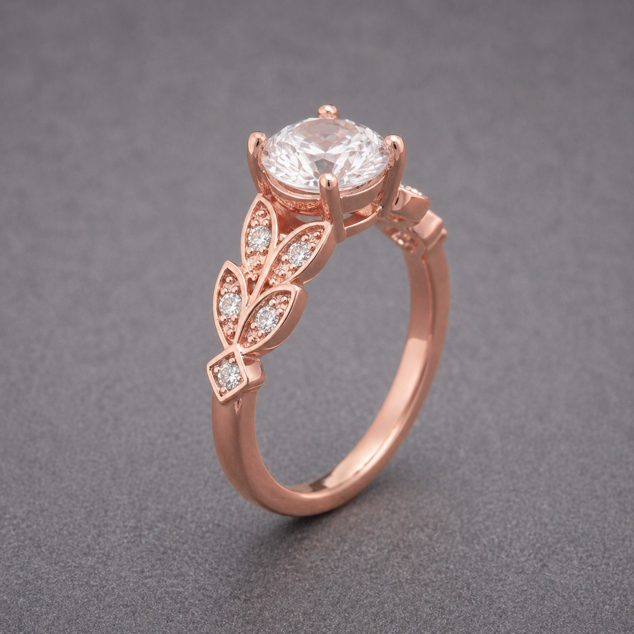 Elegant Zirconia Floral Crown Ring