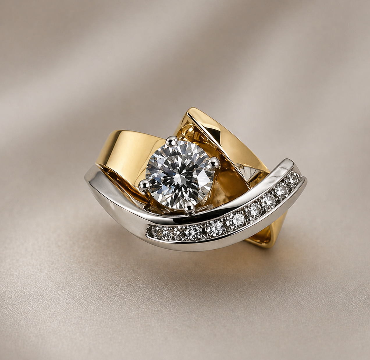 Timeless Vintage-Inspired Gold Zirconia Ring