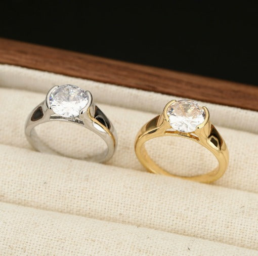Premium Vintage Gold Zirconia Ring