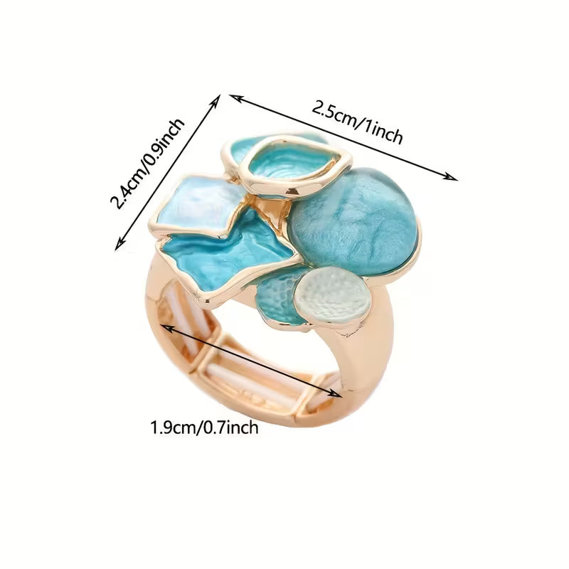 Turquoise Mosaic Cocktail Ring