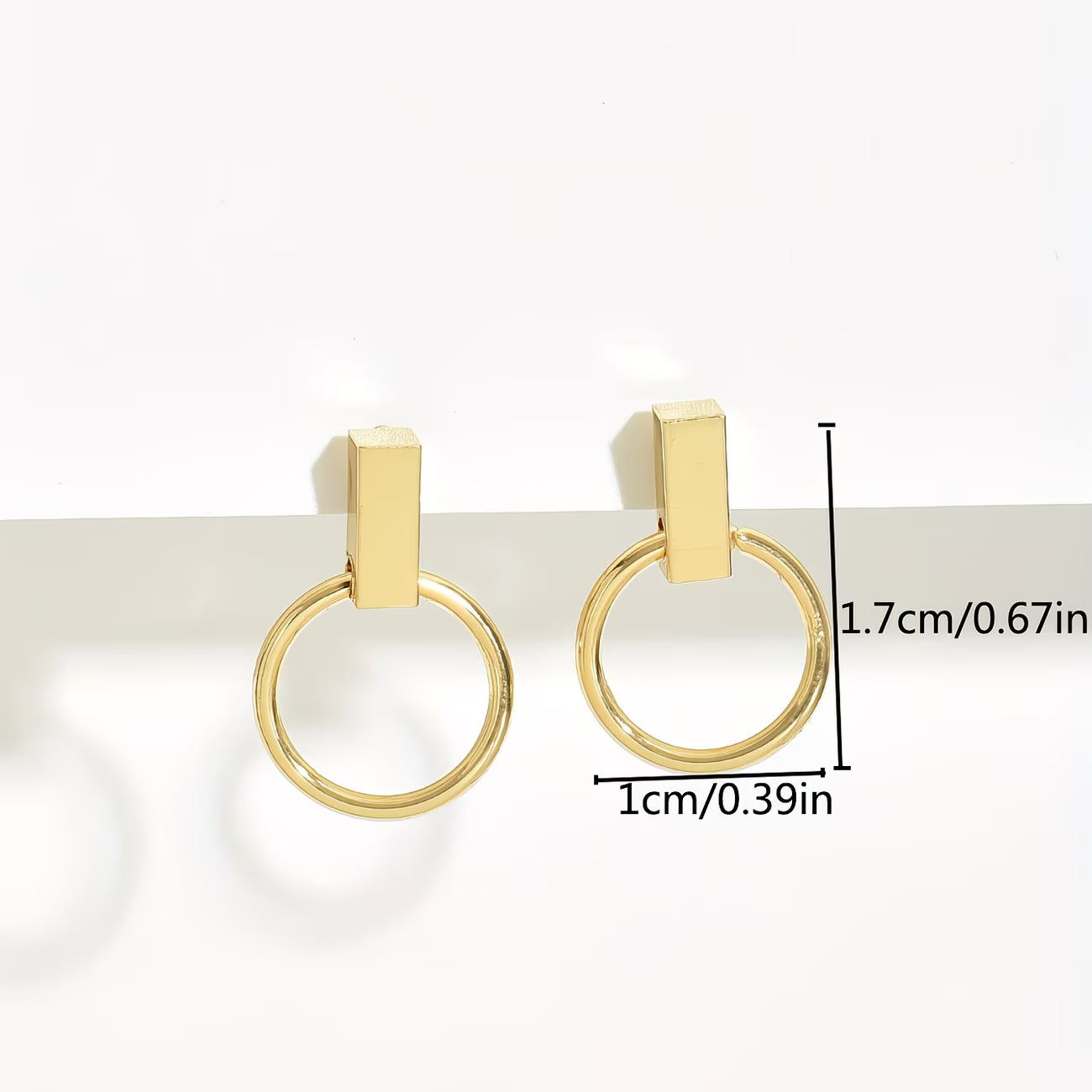 Minimalist Bar Circle Earrings