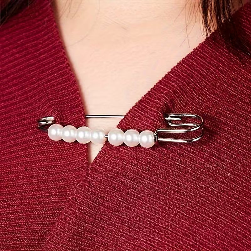 Elegant Pearl Pin Brooch, (Set of 4)