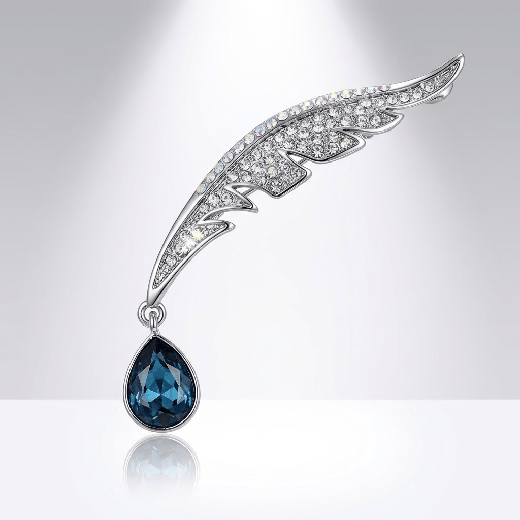 Elegant Wing Drop Brooch
