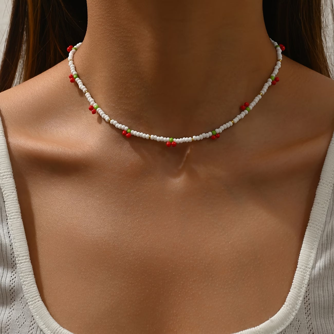 Minimal Cherry Necklace