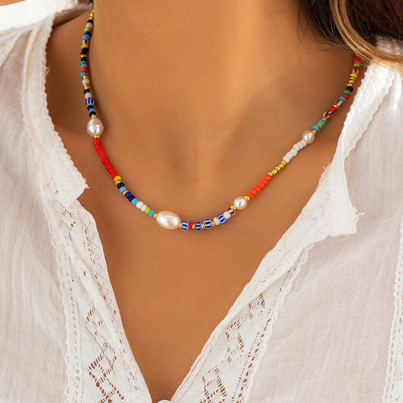 Colorful Pearl Necklace