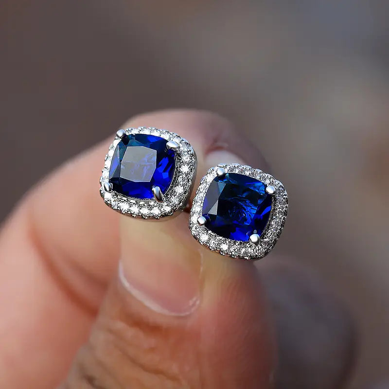 Luxe Sapphire Stud Earrings