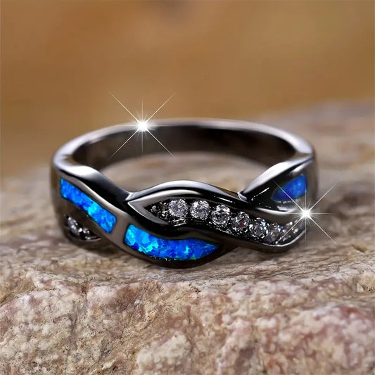 Sophisticated Moonlit Silver Ring