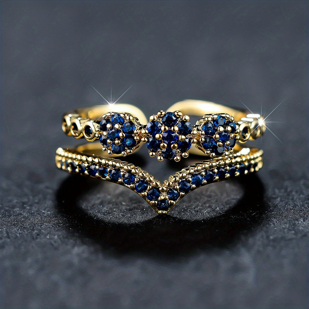 Elegant Double Layer Gold Ring