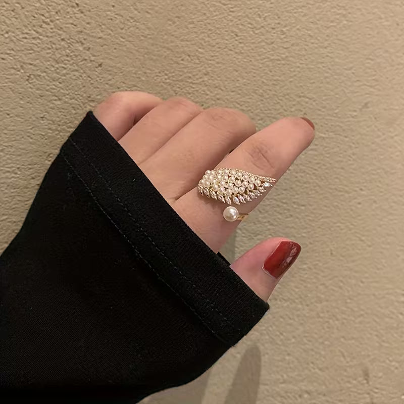 Angelic Pearl Wing Ring
