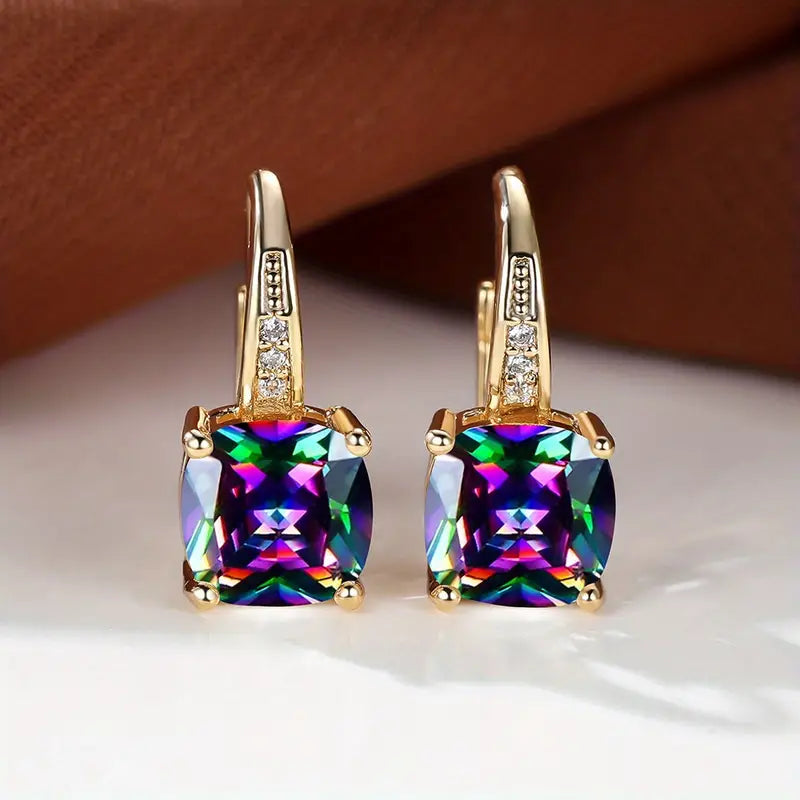 Gracious Gemstone Hoop Earrings