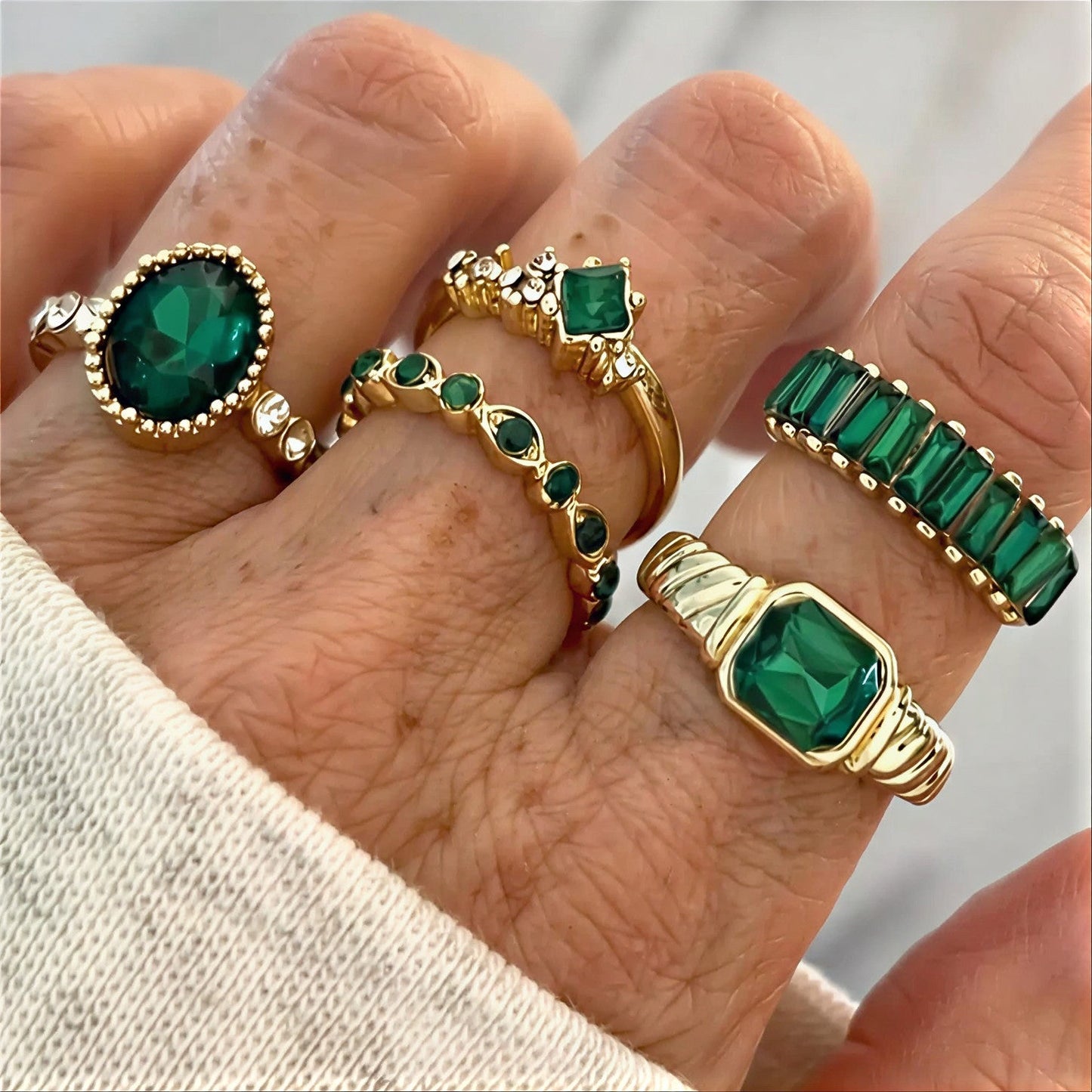 Palazzo Emerald Ring Set