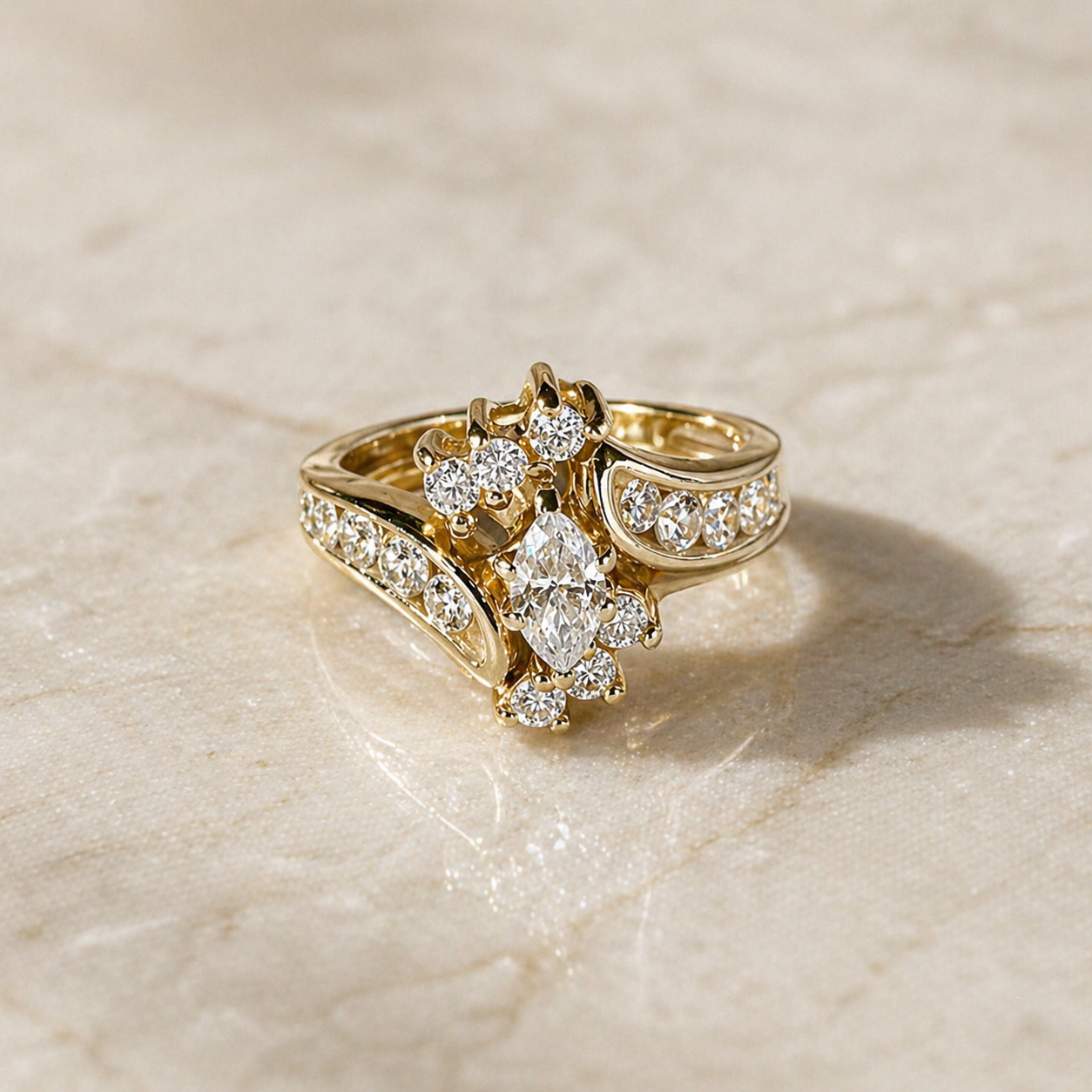 Timeless Vintage Gold Zirconia Ring