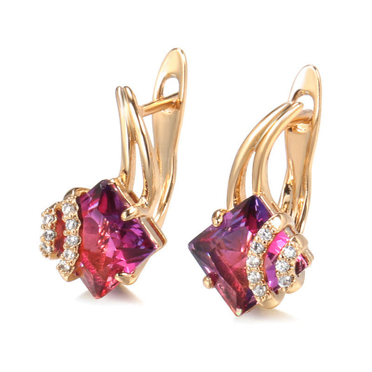 Sophisticated Crimson Crystal Earrings