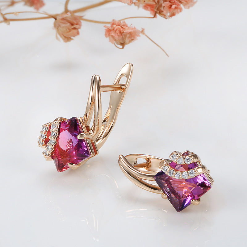 Sophisticated Crimson Crystal Earrings