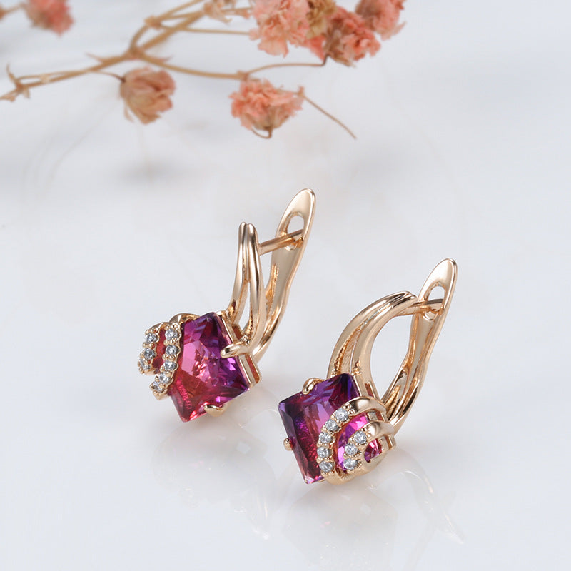 Sophisticated Crimson Crystal Earrings