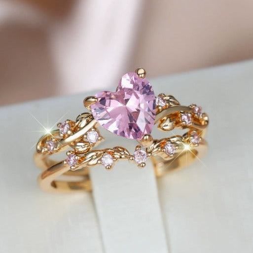 Sophisticated Rosé Sapphire Petalheart Ring