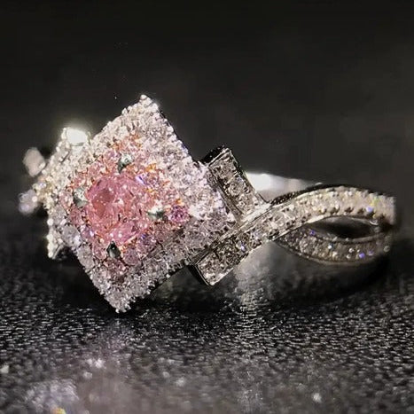Sophisticated Rosé Sapphire Pave Ring