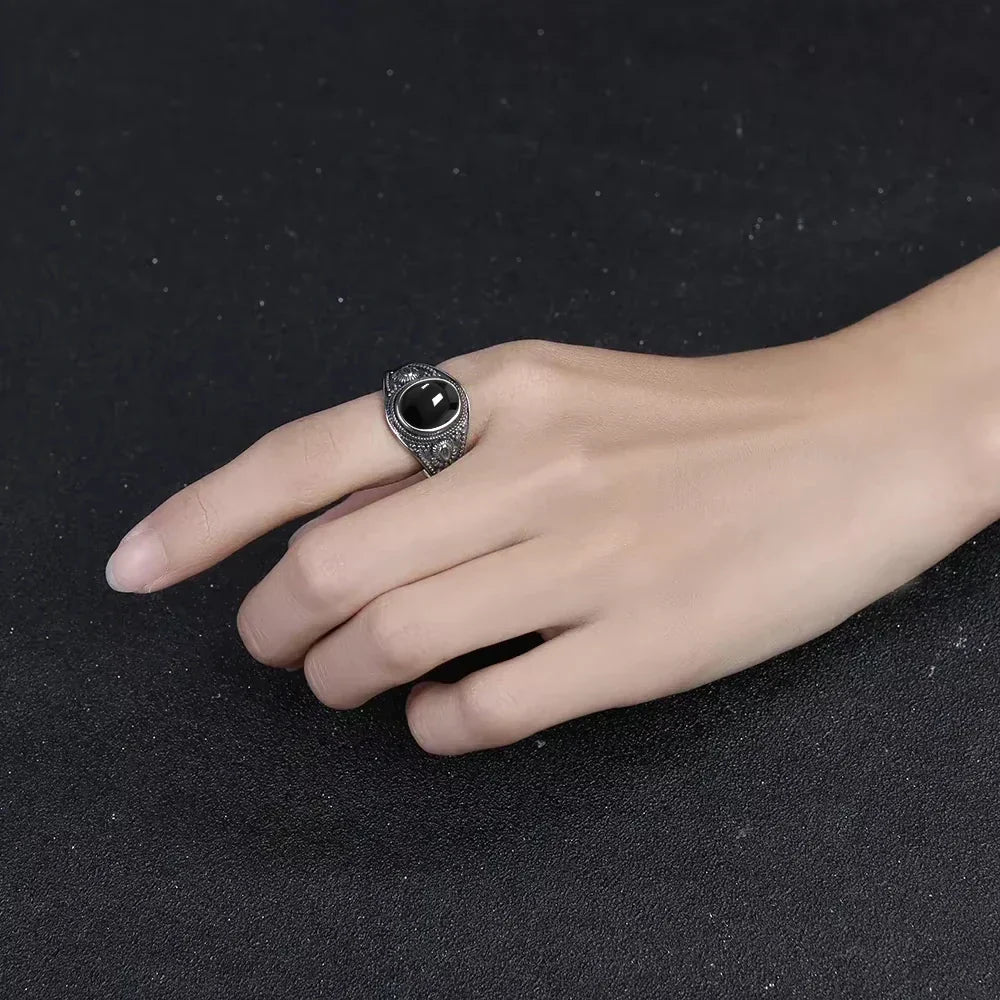 Elegant Black Onyx Signet Ring
