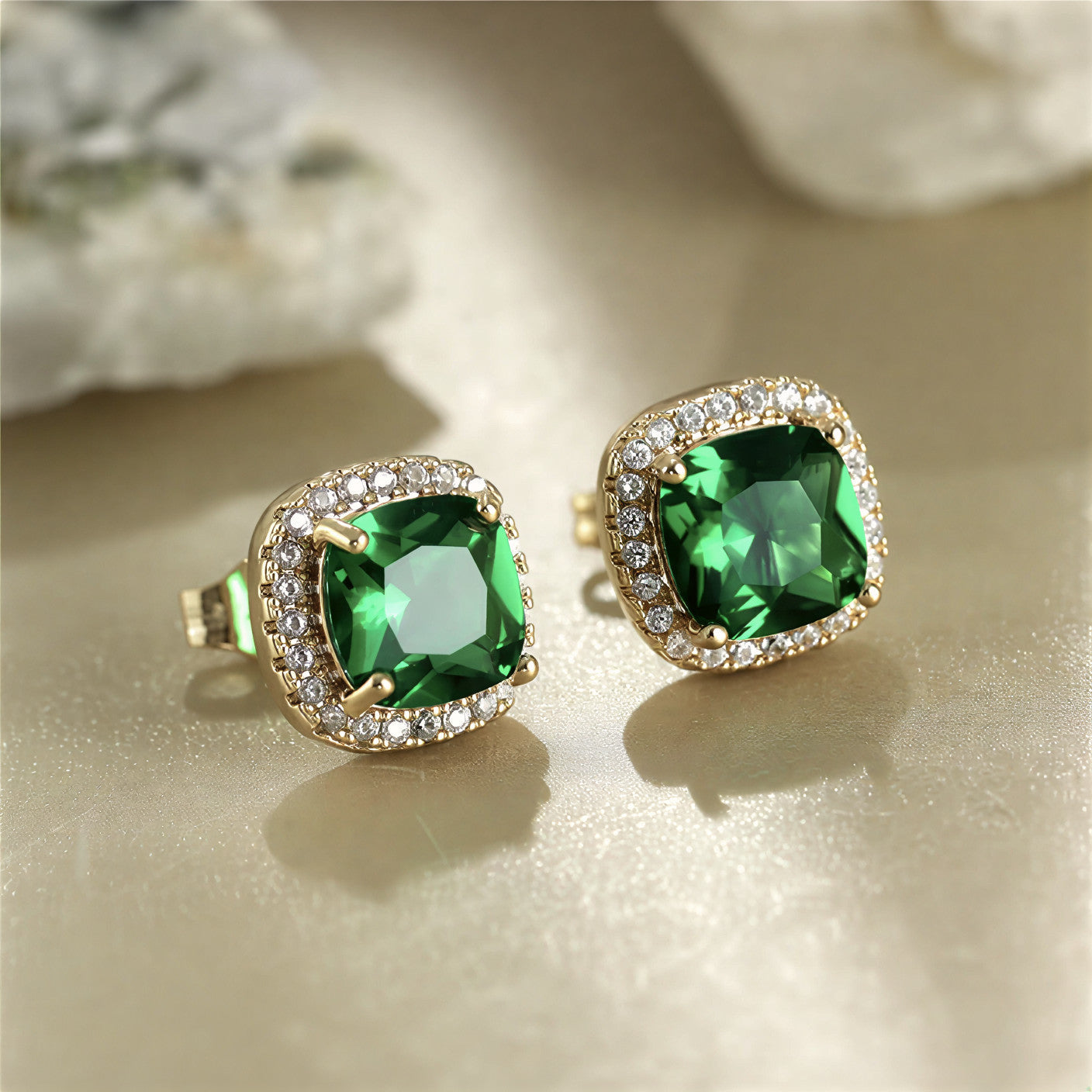 Classic Gold Gemstone Earrings