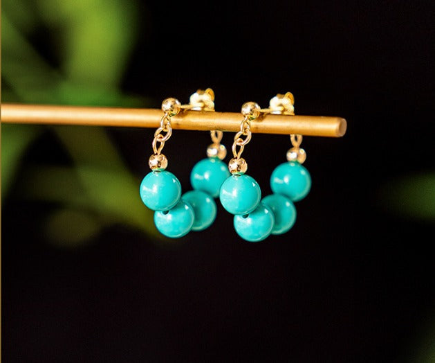 Premium Turquoise Art Hoop Earrings
