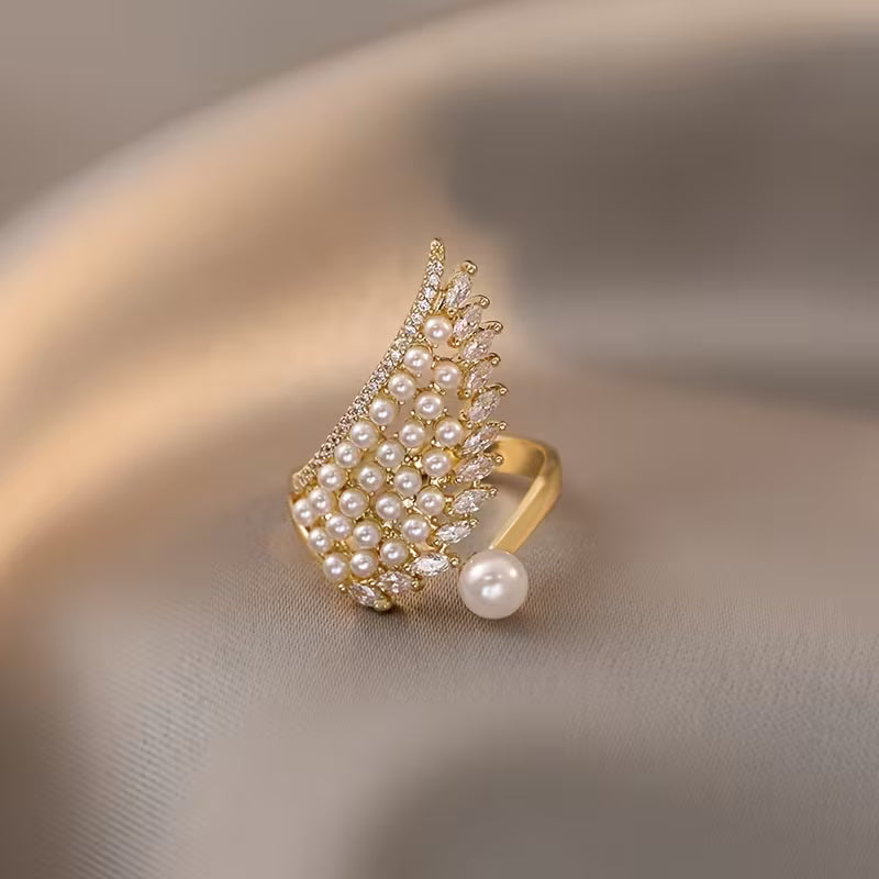 Angelic Pearl Wing Ring