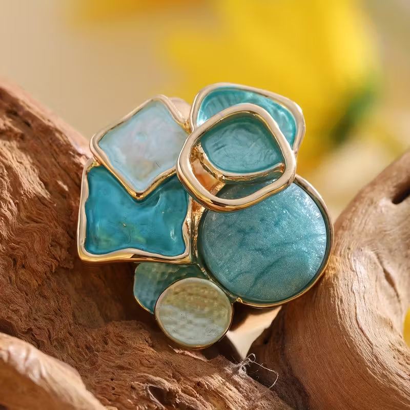 Turquoise Mosaic Cocktail Ring