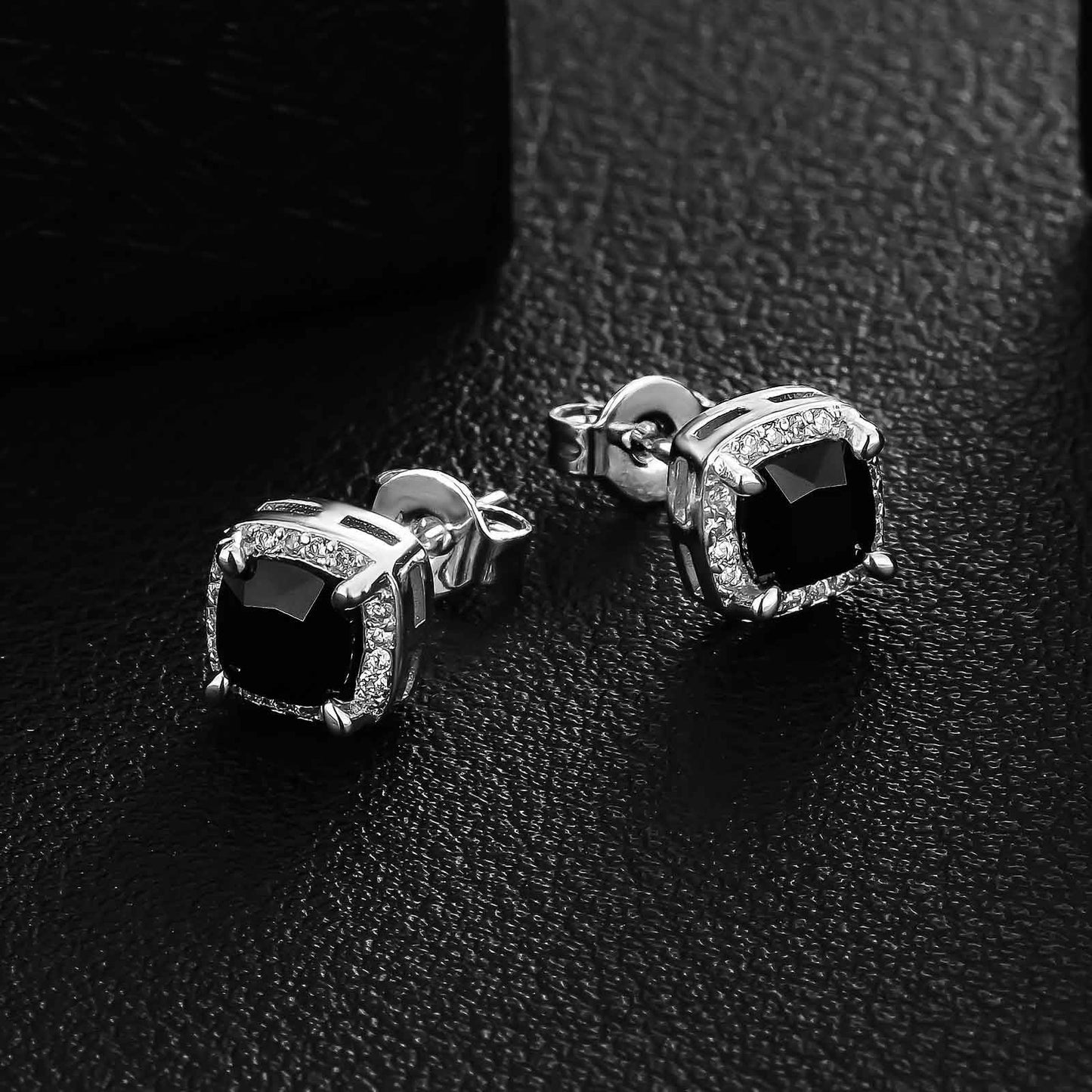 Elegant Black Zirconia Stud Earrings