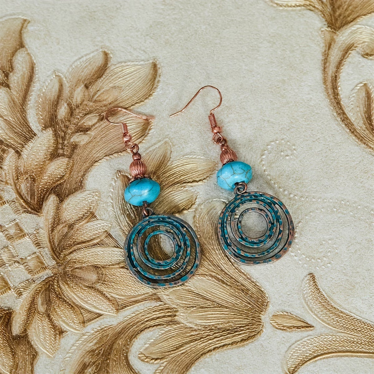 Turquoise Copper Earrings