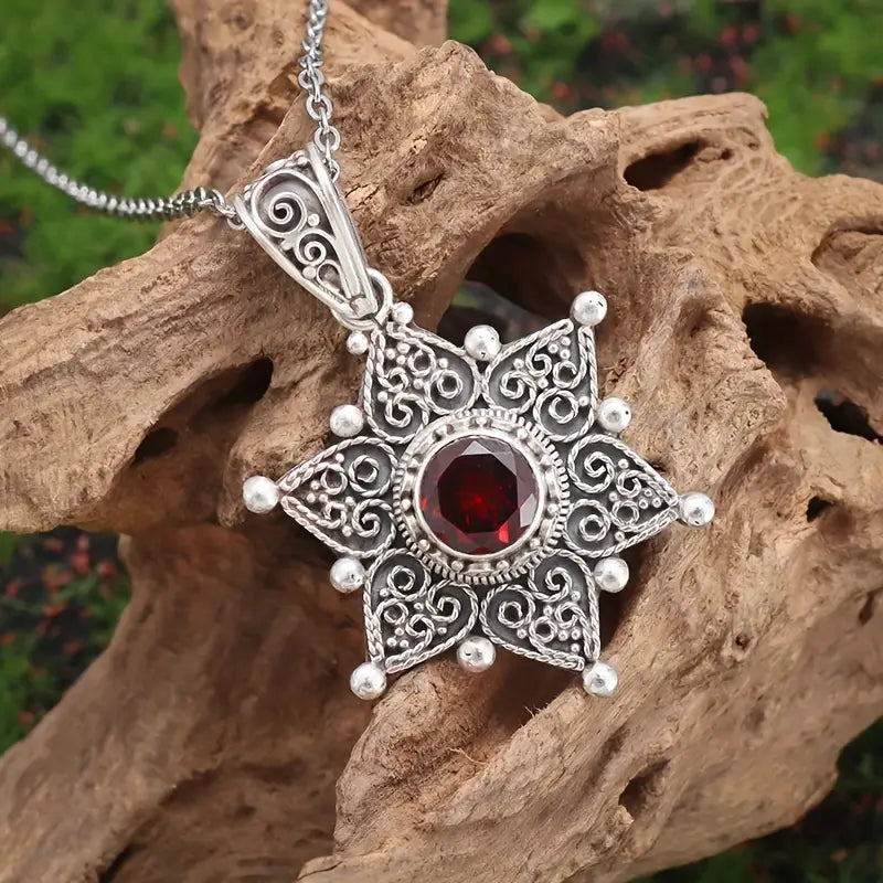 Sophisticated Ruby White Gold Necklace