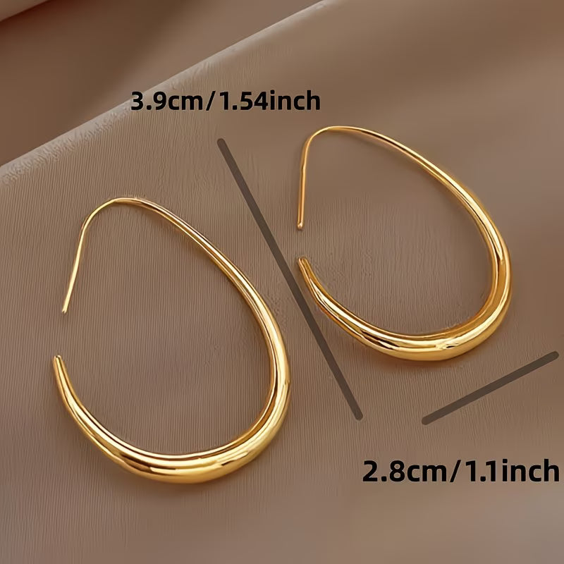 Oval Minimalist Hoop Earrings