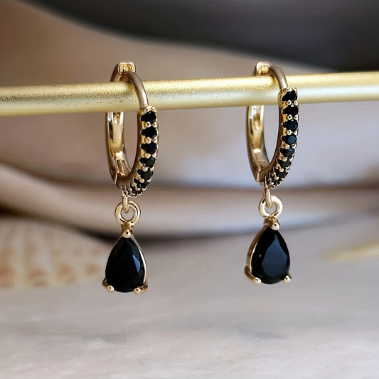 Elegant Vintage-Inspired Onyx Earrings