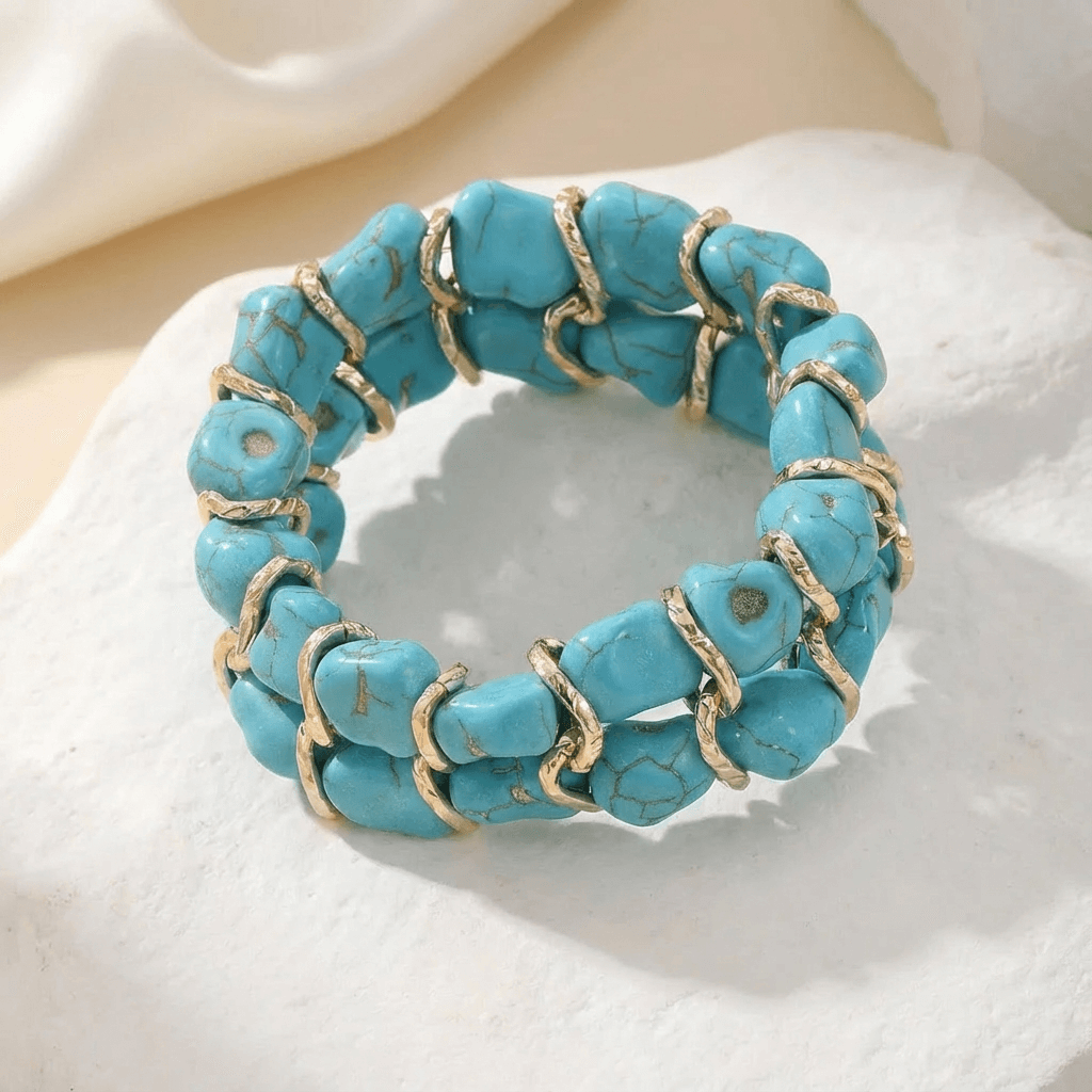 Elegant Turquoise Gold Bracelet
