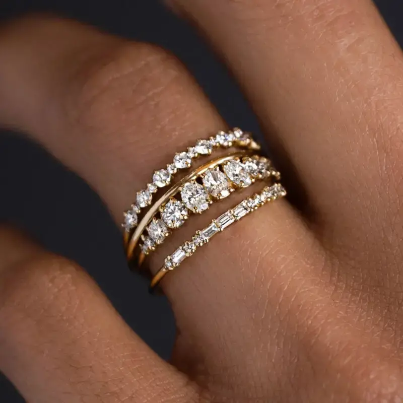 Sophisticated Vintage-Inspired Zirconia Ring Set