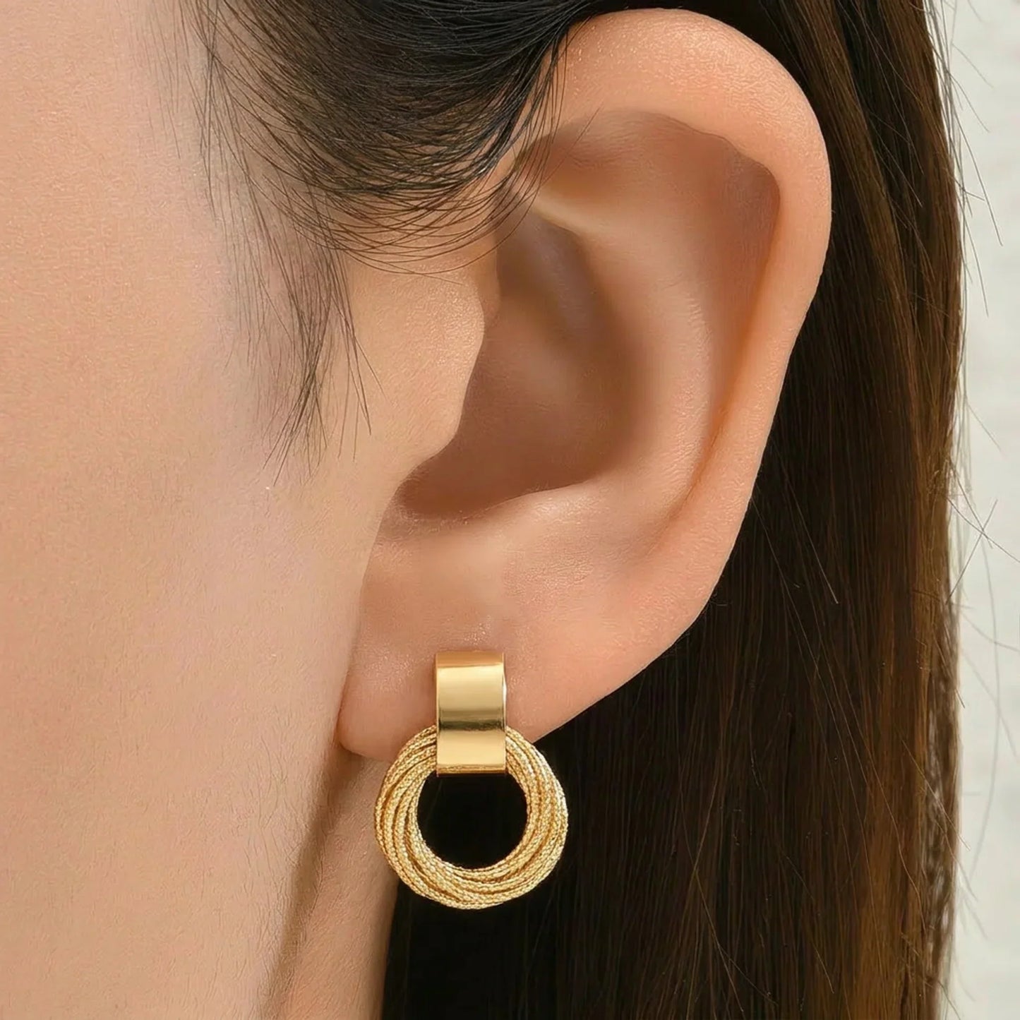 Minimalist Textured Circle Earrings