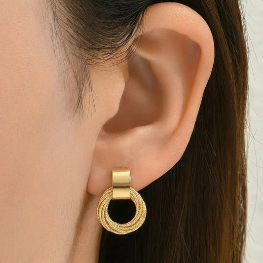 Minimalist Textured Circle Earrings