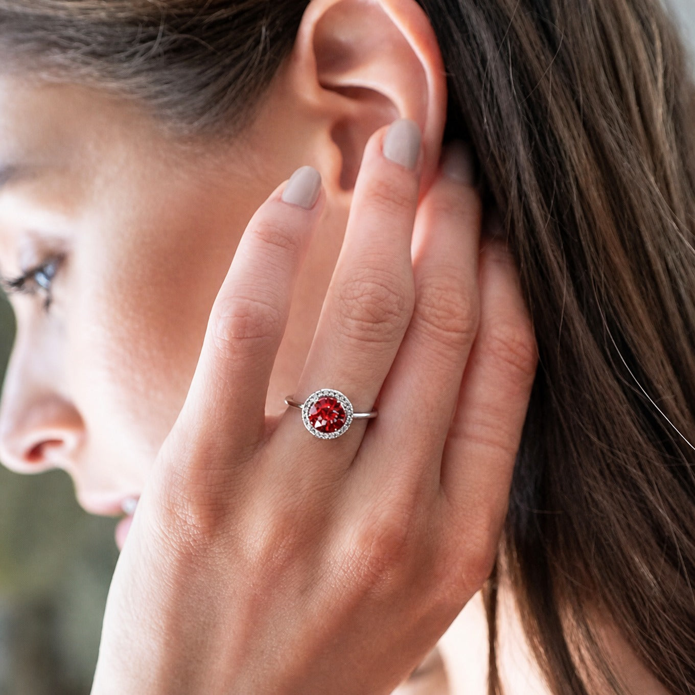 Elegant Ruby White Gold Ring