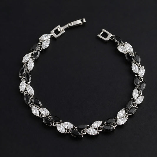 Elegant Synthetic Zircon Wheat Leaf Bracelet