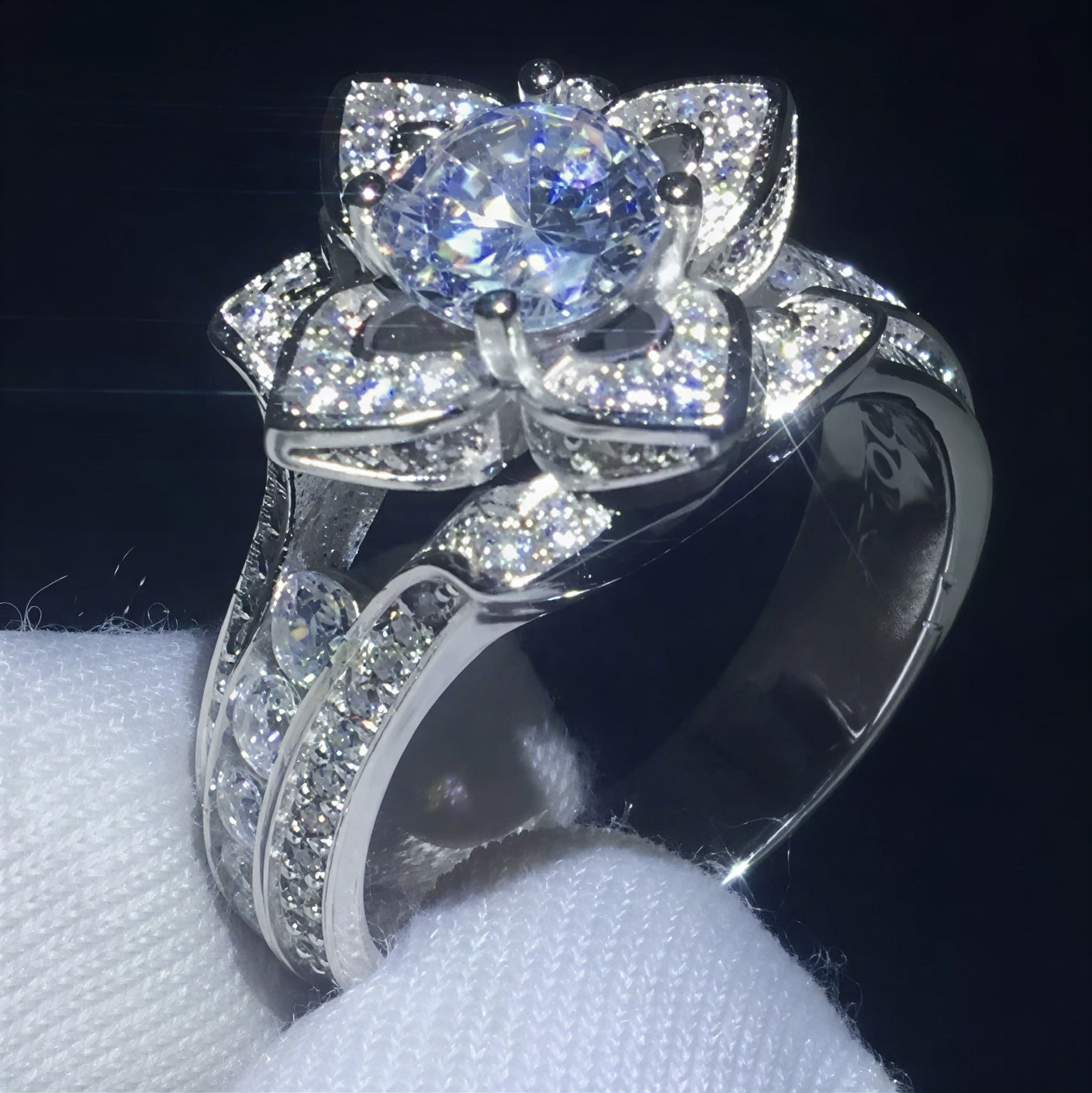 Diamond Flower Ring